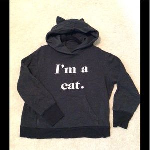 Wildfox “I’m a cat” sweatshirt hoodie with ears. Large